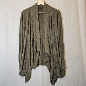 Barefoot Dreams CozyChic Ultra Lite Open Front Hi-Lo Cardigan in Green size L/XL